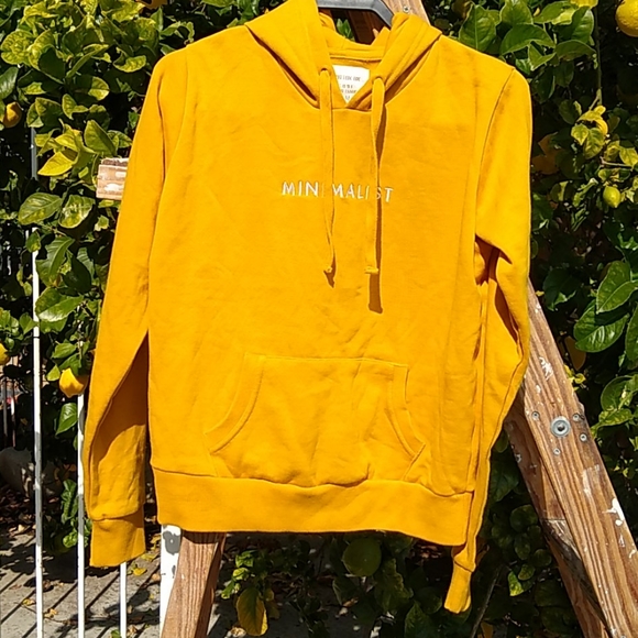 NWOT Cotton On Pullover Hoodie "Minimalist" Gold M - Picture 2 of 9
